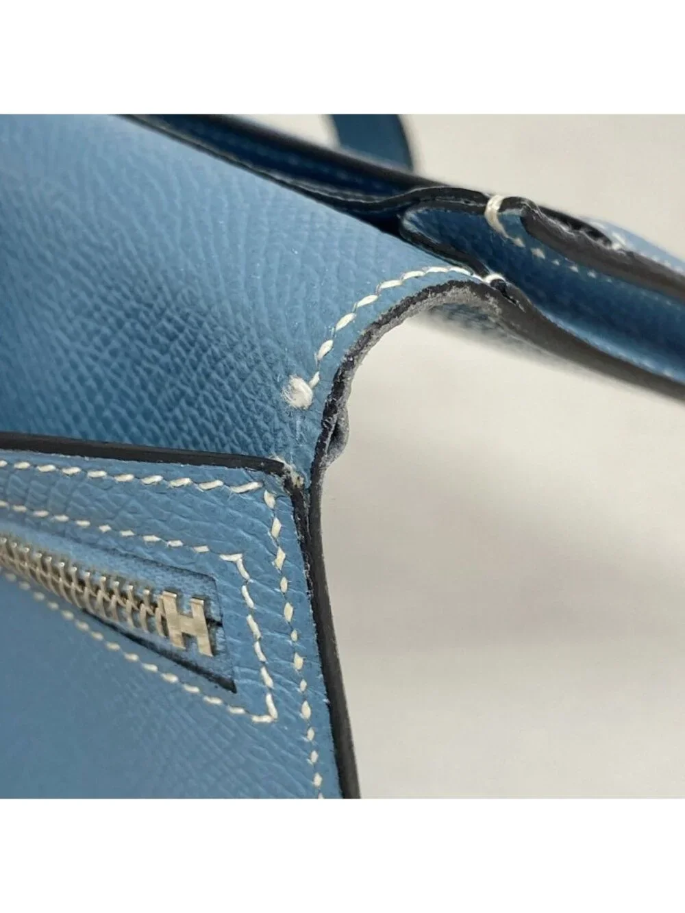 Hermes Wallet Bearn Souffle Veau Epsom Blue Jean Silver